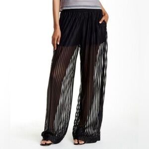 Ramy Brook Sheer Stripe Palazzo Pant S